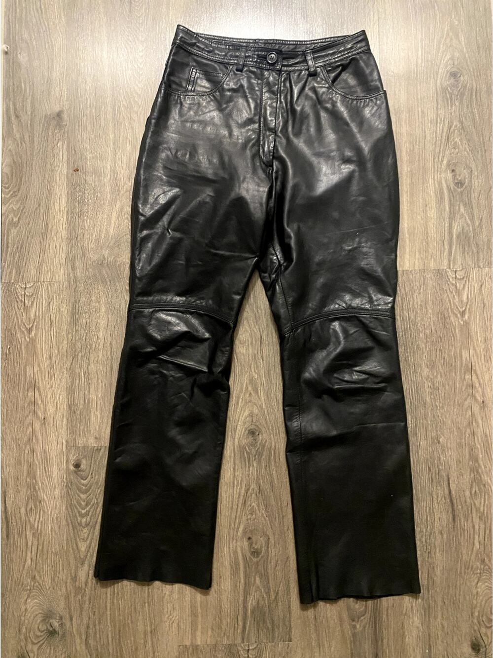 Women's Sz. 10 VTG Leather Berman's Pants 28Waist(Flat Waist) 27Length READ
